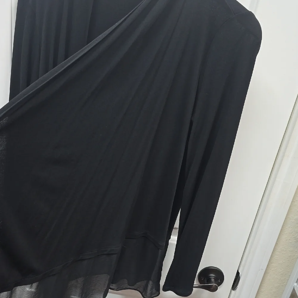 Eileen Fisher Black Open Front Cardigan - Picture 7 of 8